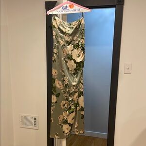 Reformation Sage Floral Strapless Dress